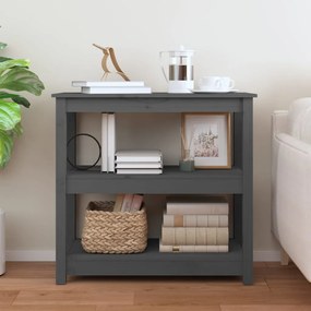 Mesa consola 80x40x74 cm madeira de pinho maciça cinzento
