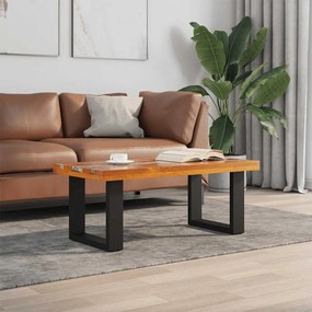 vidaXL Mesa de centro em resina de teca 100x50 cm