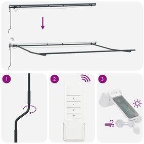 Toldo Retrátil Automático vidaXL com LED Vermelho 400x350 cm