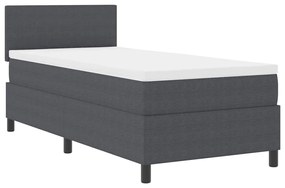 Cama Box Spring com Colchão Cinza Escuro 80x200 cm Tecido de Corduroy