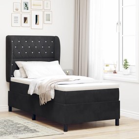 Cama Box Spring com Colchão vidaXL Preta 90x190 cm Veludo