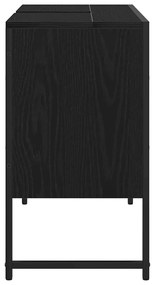 Gabinete para Pia de Banheiro Carvalho Preto 80x33x60 cm Madeira Aglom