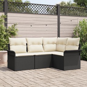 Conjunto de Sofás para Jardim vidaXL de 4 Peças com Almofadas Rattan P
