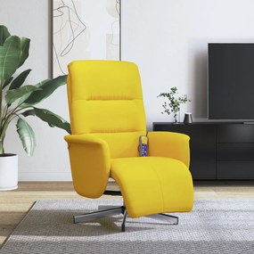 Cadeira de massagens reclinável c/ apoio de pés tecido amarelo