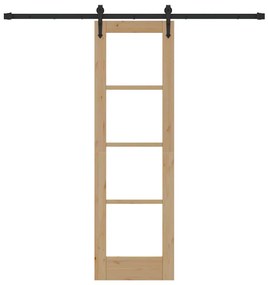 Conjunto de Porta Deslizante vidaXL com Hardware 61x198.5 cm Madeira d
