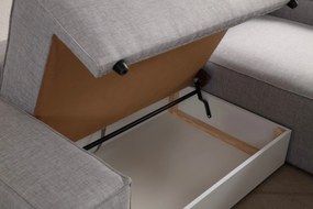 **** Sofá-Cama de Canto Pırlo – Cinzento Claro – 260x78x170 cm

**