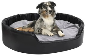 vidaXL Ninho p/ cães 99x89x21 cm pelúcia/couro artificial preto/cinza