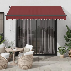 Toldo retrátil automático com luzes LED 350x250 cm bordô