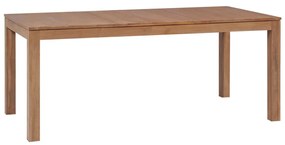 Mesa de jantar teca maciça com acabamento natural 180x90x76 cm