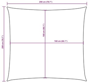 Para-sol estilo vela tecido oxford quadrado 2x2 m preto