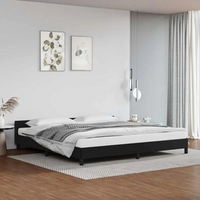 Estrutura cama c/ cabeceira sem colchão 200x200 cm preto