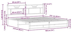 Estrutura de cama sem colchão 183x213cm metal carvalho sonoma