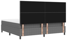 Cama Box Spring com Colchão Cinza Claro 200x200 cm Tecido de Corduroy