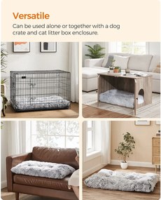 Tapete felpudo para cães 95 x 60 cm cinzento claro