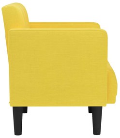 Poltrona com apoio de braços 53 cm tecido amarelo-claro