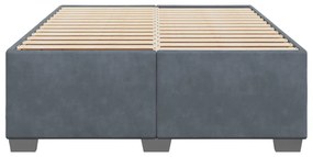 Estrutura de cama sem colchão 140x200 cm veludo cinzento-escuro