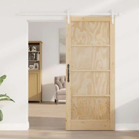 Porta Deslizante vidaXL com Conjunto de Ferragens 86x198.5 cm Madeira