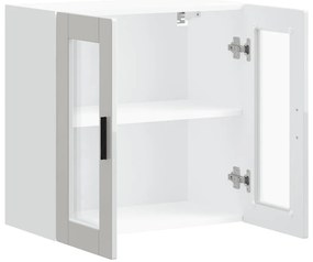 Armário de parede cozinha porta vidro Porto branco alto brilho