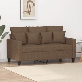 359262 vidaXL Sofá de 2 lugares tecido 120 cm castanho