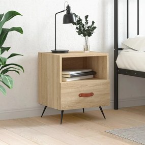 vidaXL Mesa cabeceira 40x35x47,5 cm derivados madeira carvalho sonoma
