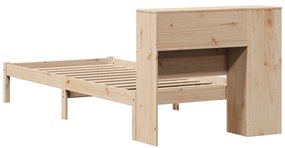 Cama com estante sem colchão 90x190 cm pinho maciço