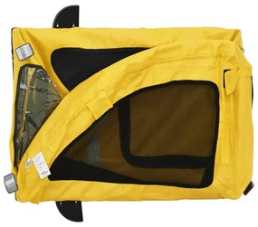 Reboque bicicleta p/ animais tecido oxford/ferro amarelo