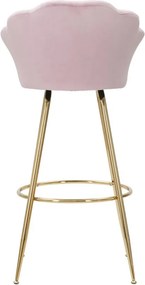 BANCO DE BAR VIENNA 55X53X110 CM ROSA E DOURADO