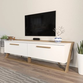 Móvel TV Astrid – Branco e Nogueira – 163,8 x 46,8 x 36,6 cm