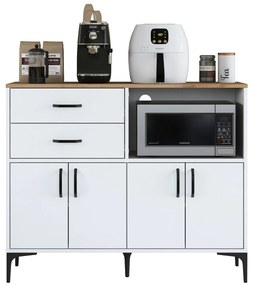 Armário Multiusos JE166 – Branco Nogal – 120x98,6x40 cm