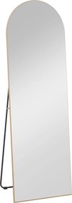 HOMCOM Espelho de Pé de Corpo Inteiro Arqueado 150x50 cm Independente Apoiável e de Parede Sem Moldura Dourado | Aosom Portugal