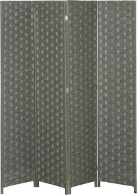 Biombo interior em madeira com 4 painéis, divisória para separar divisões, dim. 159,5 x 169,5 x 1,6 cm