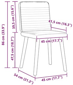 Cadeiras de jantar 2 pcs tecido cinzento-acastanhado