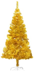 vidaXL Árvore de Natal artificial com suporte 240 cm PET dourado