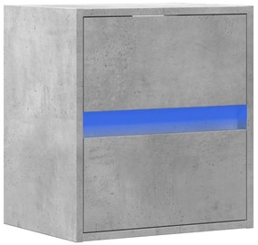Móvel de parede p/ TV c/ luzes LED 41x31x45 cm cinzento cimento