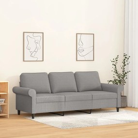 vidaXL Sofá de 3 lugares 180 cm tecido cinza-claro