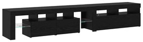 Aparadores de TV vidaXL 2 pcs com Luzes LED Carvalho Preto Madeira Eng