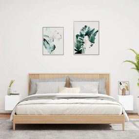 Móveis de parede p/ TV com luzes LED 2 pcs 30,5x35x30 cm branco
