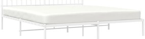 Estrutura de cama com cabeceira 180x200 cm metal branco