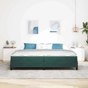 Cama box spring com colchão Verde Escuro 200 x 200 cm Veludo