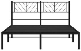 Estrutura de cama com cabeceira 140x190 cm metal preto