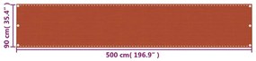 Tela de varanda 90x500 cm PEAD laranja