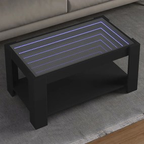 Mesa de centro c/ LEDs 93x53x45 cm madeira processada preto