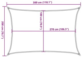 Para-sol estilo vela 160 g/m² 2x3 m PEAD cor creme