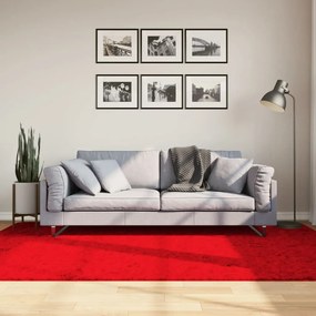 vidaXL Tapete pelo curto macio e lavável HUARTE 160x230 cm vermelho