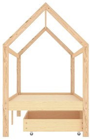 Estrutura de cama p/ crianças c/ gavetas 90x200 cm pinho maciço