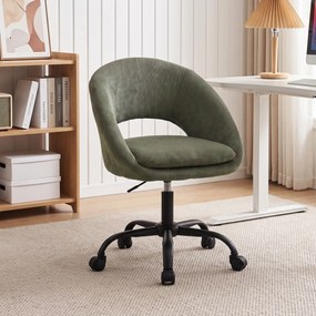 Cadeira de Secretária Ergonómica, 60 x 59 x 89 cm, Altura Regulável, Verde-Escuro