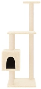 Árvore Arranhador para Gatos com Postes em Sisal de 104 cm - Creme