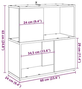 Estante 60x24x63 cm derivados de madeira carvalho artisiano