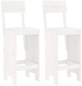 3 pcs conjunto de bar para jardim pinho maciço branco