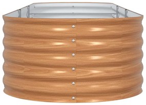 Cama de Jardim Elevada Castanha com Look de Madeira 320x80x44 cm Aço
